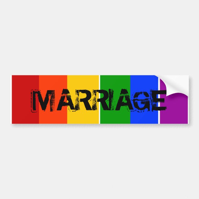 HOMOSEXUELLER LGBT REGENBOGEN DER HEIRAT- AUTOAUFKLEBER (Vorne)