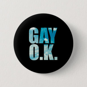 Homosexueller OKAY lustiger Hipster-Wolken-Text Button