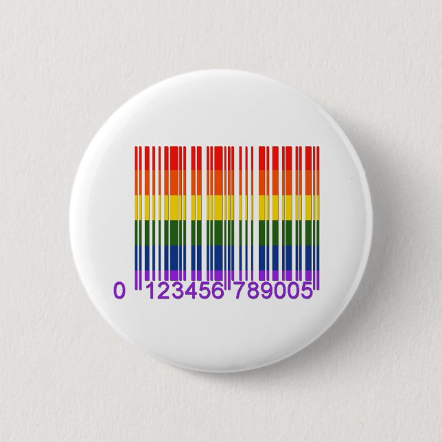 Homosexueller Regenbogen-Barcode 1 Button (Vorderseite)