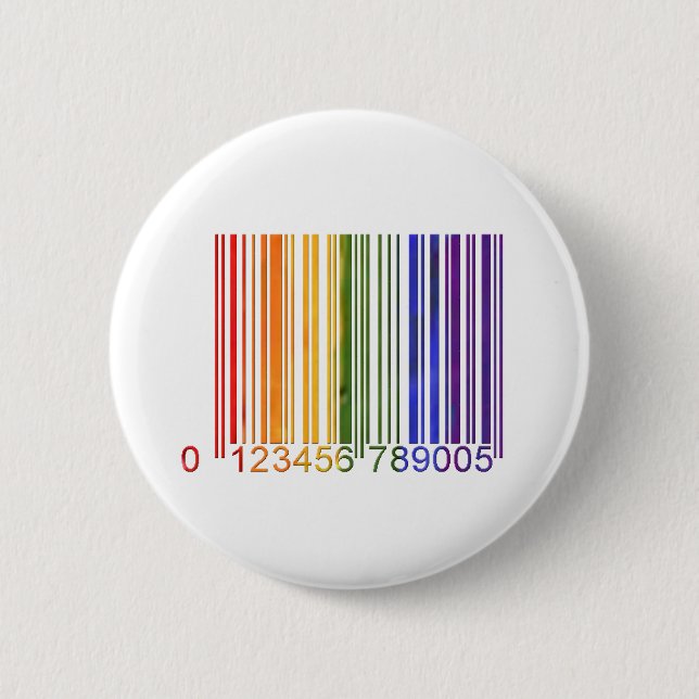 Homosexueller Regenbogen-Barcode 2 Button (Vorderseite)