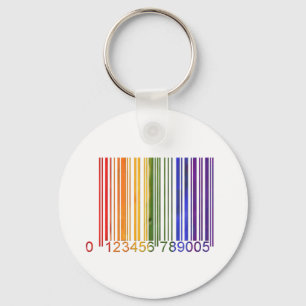 Homosexueller Regenbogen-Barcode 2 Schlüsselanhänger