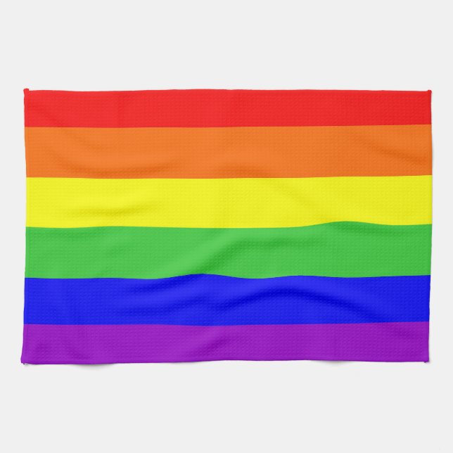 homosexueller stolzer Regenbogen färbt Flagge Küchentuch (Horizontal)