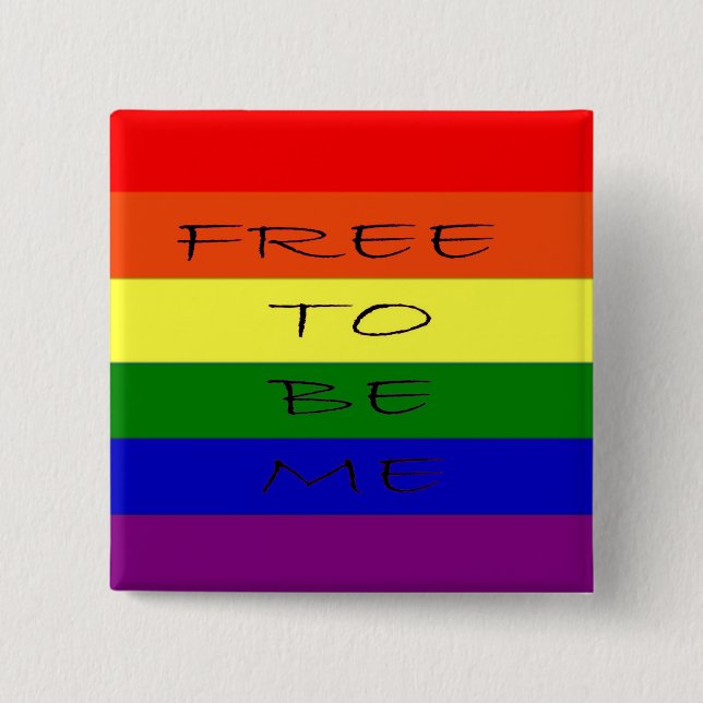Homosexuelles, lesbischer Regenbogen-Knopf Button (Vorderseite)