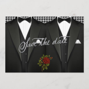 Homosexuelles Save the Date mit Tuxedo