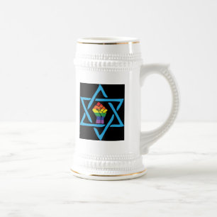Homosexuelles schwarzes jüdisches bierglas