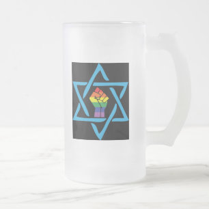 Homosexuelles schwarzes jüdisches mattglas bierglas