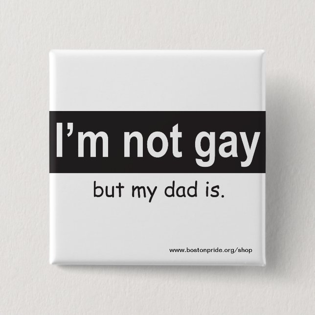 Homosexuelles Vater-Quadrat Button (Vorderseite)