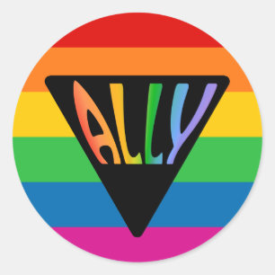 Homosexuelles Verbündet-Dreieck Runder Aufkleber