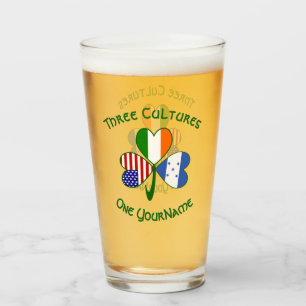 Honduranisch Irisch Amerikanische Flagge Kleeblatt Glas
