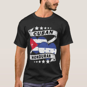 Honduranisch Kubanische Flagge halb honduranisch h T-Shirt