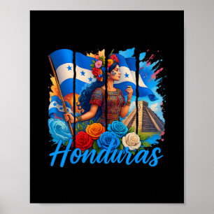 Honduranische Flagge Copan Honduras Reise Familien Poster
