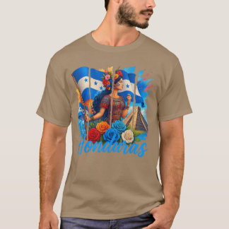 Honduranische Flagge Copan Honduras Reise Familien T-Shirt