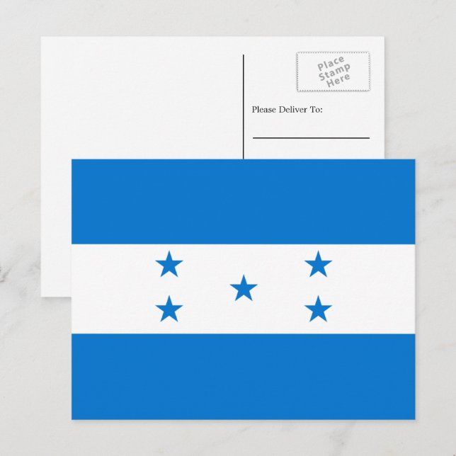 honduranische Flagge, Flagge von Honduras Postkarte (Vorne/Hinten)