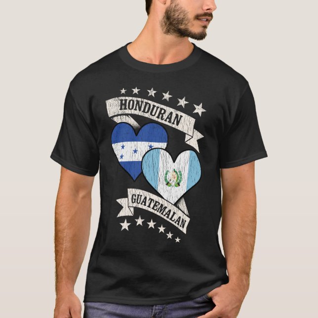 honduranische Herzfahnen T-Shirt (Vorderseite)