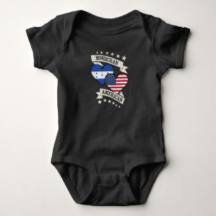 Honduras American Heart Flags Honduras America Baby Strampler