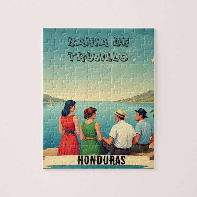  Honduras BAHIA DE TRUJILLO Retro poster (Vertikal)
