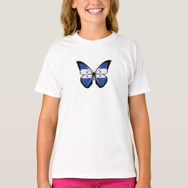 Honduras Butterfly Flag T-Shirt (Vorderseite)
