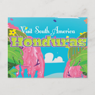 Honduras Cartoon Reise Druck. Postkarte