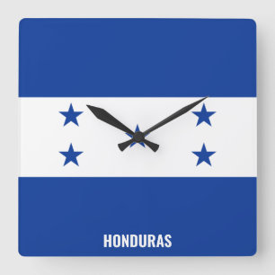 Honduras Flag Dazzling Patriotic Quadratische Wanduhr