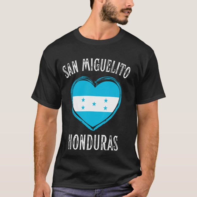 Honduras Flag Herz San Miguelito T-Shirt (Vorderseite)