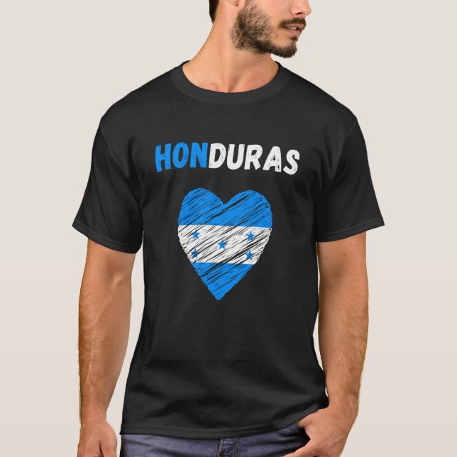 Honduras Flag Holiday Honduras Heart Honduran Flag T-Shirt (Vorderseite)