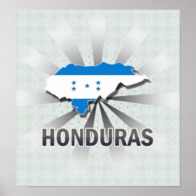 Honduras Flag Karte 2.0 Poster (Vorne)