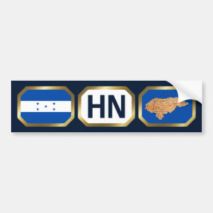 Honduras Flag Map Code Autoaufkleber