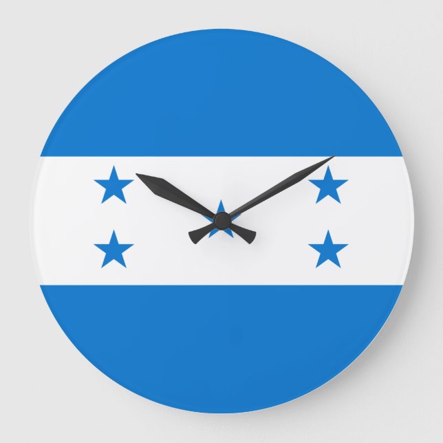Honduras-Flagge Große Wanduhr (Vorderseite)