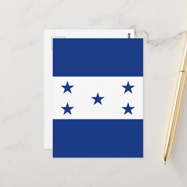 Honduras-Flagge Postkarte (Vorderseite/Rückseite Beispiel)