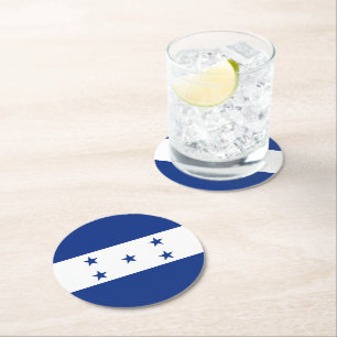 Honduras-Flagge Runder Pappuntersetzer