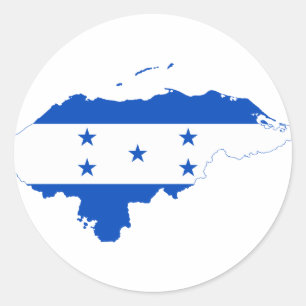 Honduras-Flaggen-Karte HN Runder Aufkleber