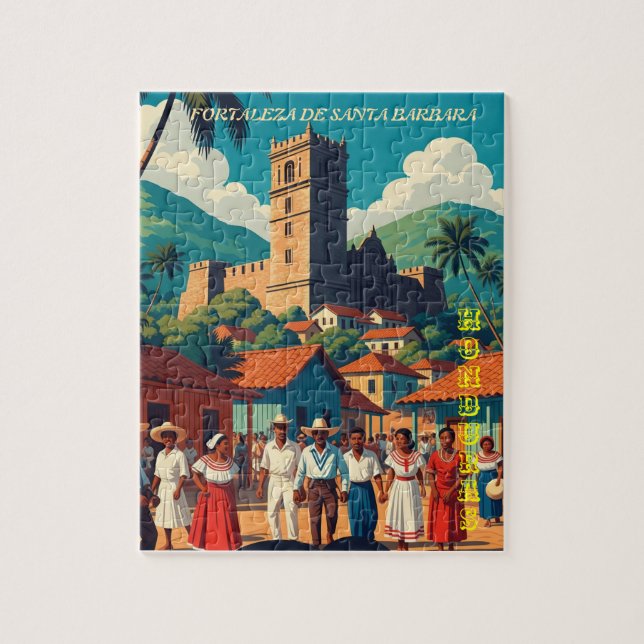  Honduras Fortaleza de Santabarbara Retro poster (Vertikal)