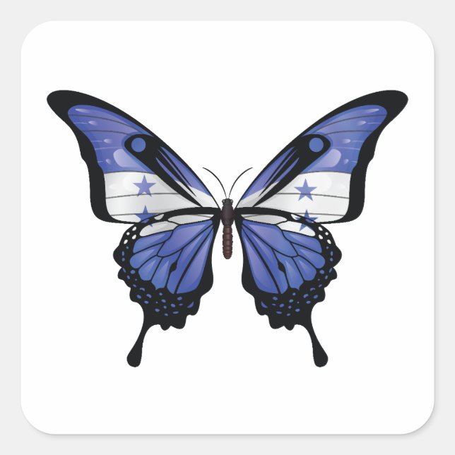 Honduras Frack Butterfly Flag Sticker (Vorderseite)