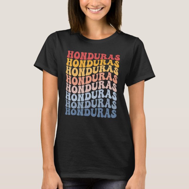 Honduras Groovy Retro Honduran T-Shirt (Vorderseite)