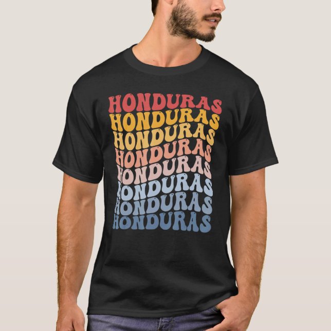 Honduras Groovy Retro Honduran T-Shirt (Vorderseite)