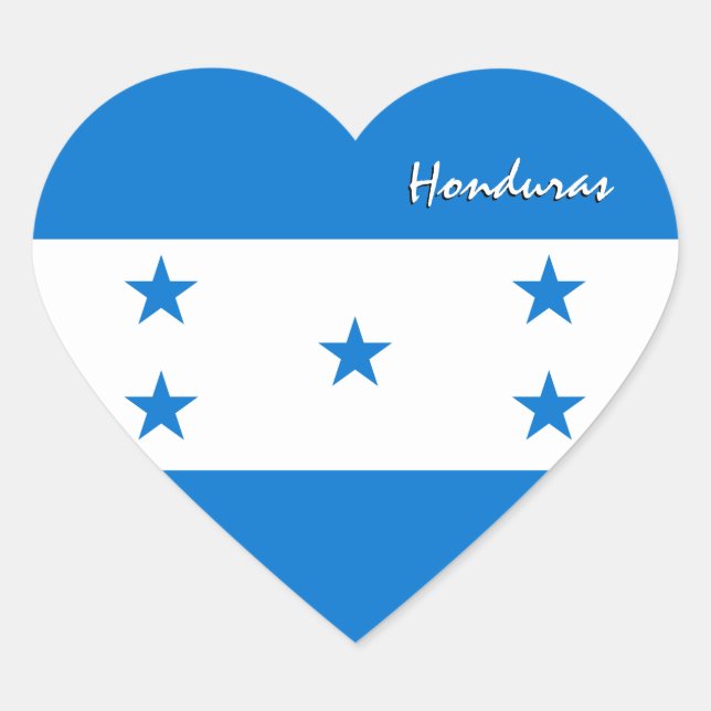 Honduras Heart Sticker, Patriotic Honduras Flag Herz-Aufkleber (Vorderseite)