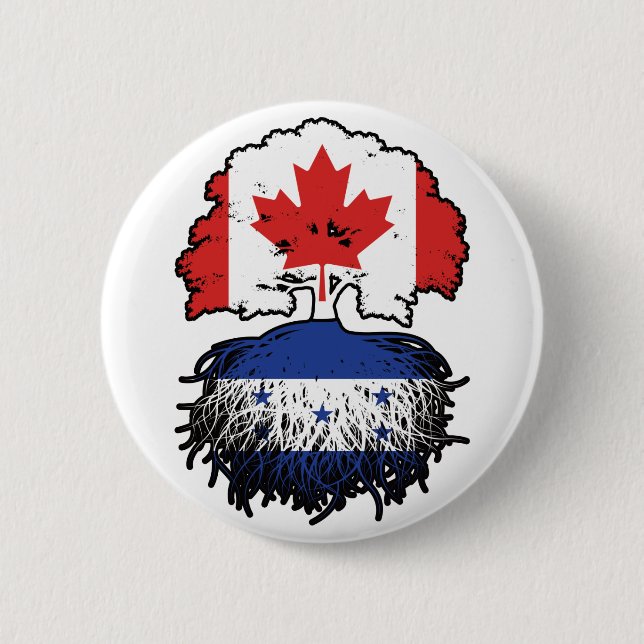 Honduras Honduran Canadian Tree Roots Flag Button (Vorderseite)