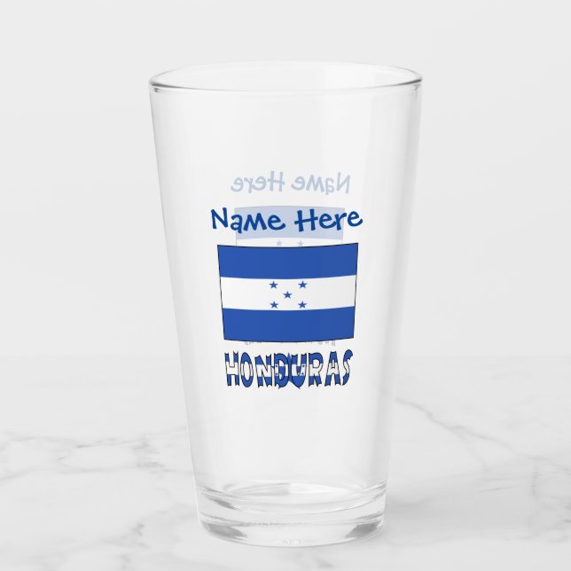 Honduras Honduran Flag Blue Personalization Glas (Vorderseite)