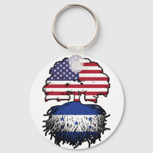 Honduras Honduras American USA Tree Roots Flag Schlüsselanhänger