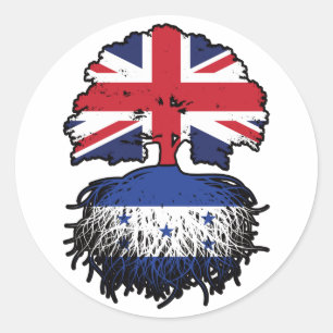 Honduras Honduras British UK Tree Roots Flag Runder Aufkleber