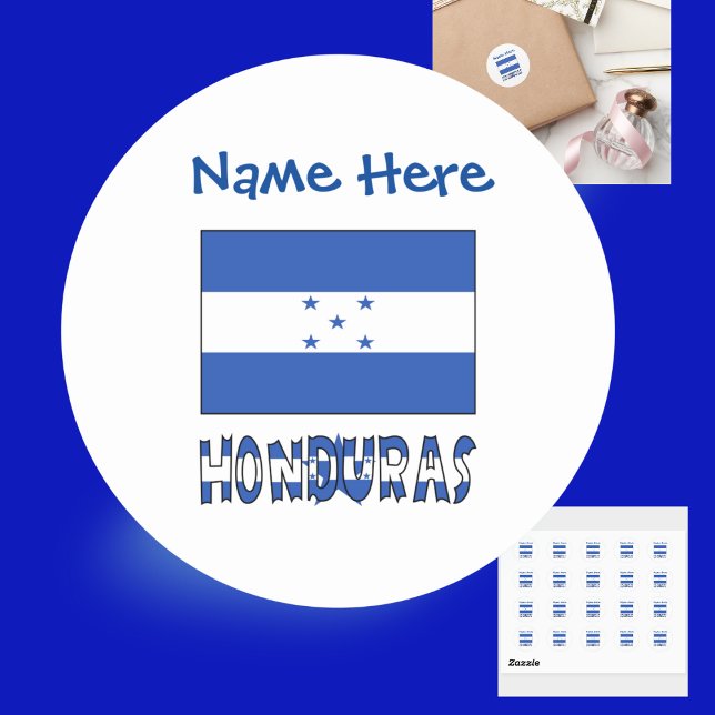 Honduras Honduras Flag Blue Personalisiert Runder Aufkleber (Von Creator hochgeladen)