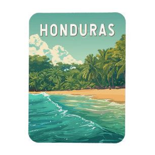 Honduras Illustration Reise Kunst Vintage Magnet