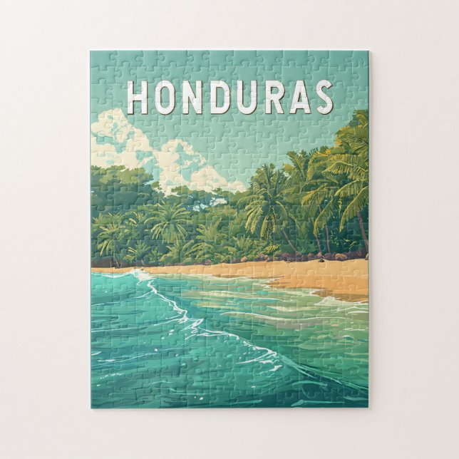 Honduras Illustration Travel Art Vintage (Vertikal)