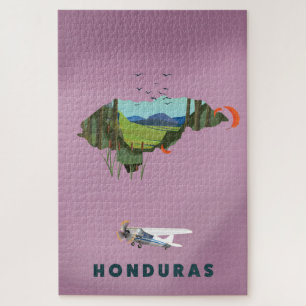 Honduras Illustrierte Reiselandkarte Poster