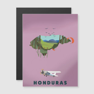Honduras Illustrierte Reiselandkarte Poster Magnetkarte