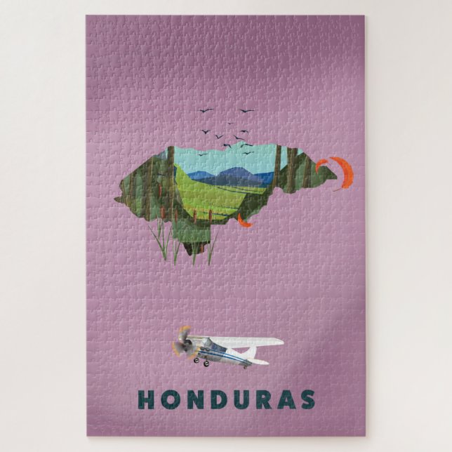 Honduras Illustriertes Reiseplakat (Vertikal)