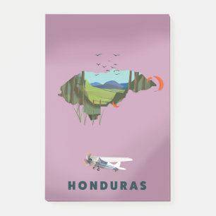 Honduras Illustriertes Reiseplakat Post-it Klebezettel