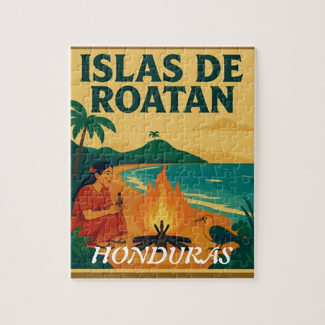  Honduras ISLAS DE ROATAN Retro poster (Vertikal)
