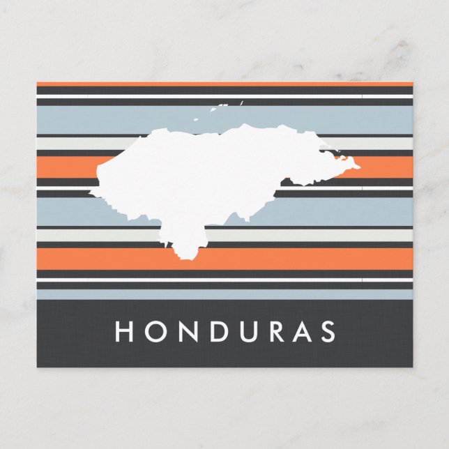 Honduras-Karte: Moderne Streifen Postkarte (Vorderseite)