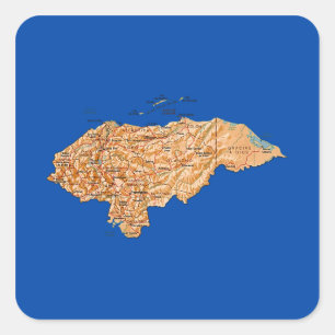 Honduras-Karten-Aufkleber Quadratischer Aufkleber